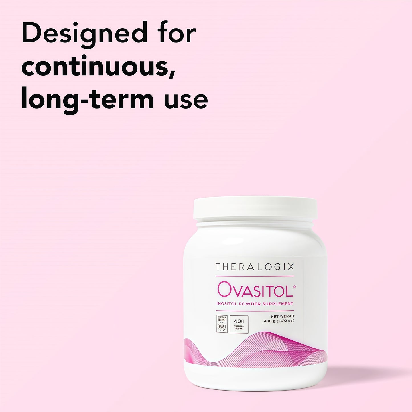 Theralogix Ovasitol Inositol Powder - 90-DaySupply - Myo-Inositol & D-Chiro Inositol forHormone Balance & Ovarian FunctionSupport - 400 g (180 Servings)