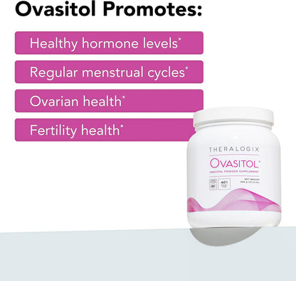 Theralogix Ovasitol Inositol Powder - 90-DaySupply - Myo-Inositol & D-Chiro Inositol forHormone Balance & Ovarian FunctionSupport - 400 g (180 Servings)